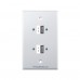 Placa Tapa USB doble tipo A en ABS para CARGA 5 v 1 A